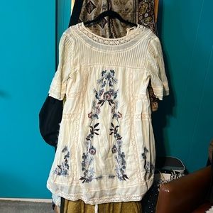 Free people embroidered tunic dress